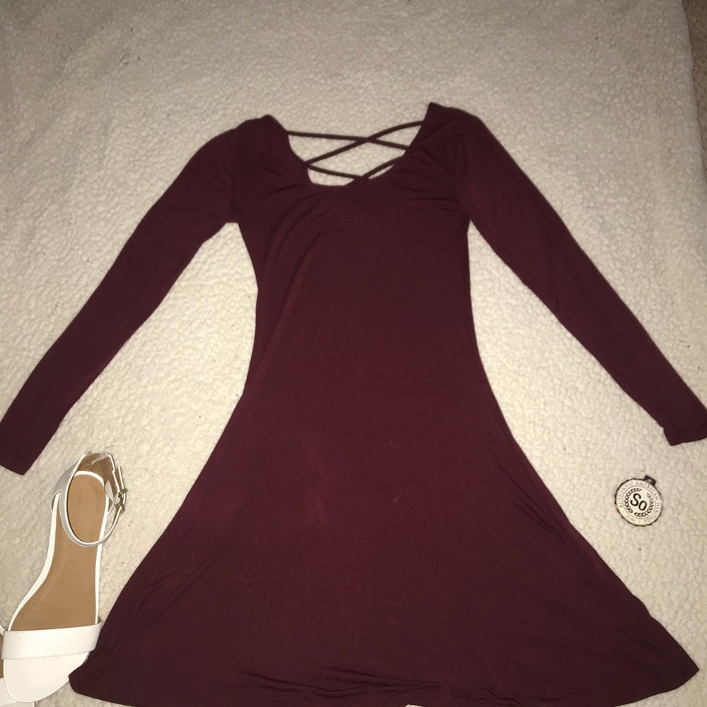 maroon winter dress